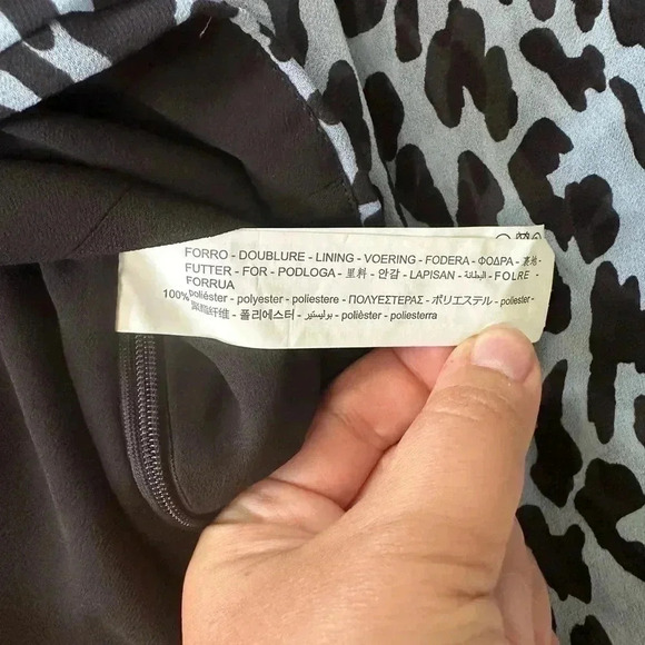 ZARA Women's Blue Animal Print Balloon Long Sleeve Pleated Crop Blouse Top Sz S - Picture 6 of 11